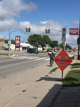Construction zone signage Manitoba Wise Up Winnipeg